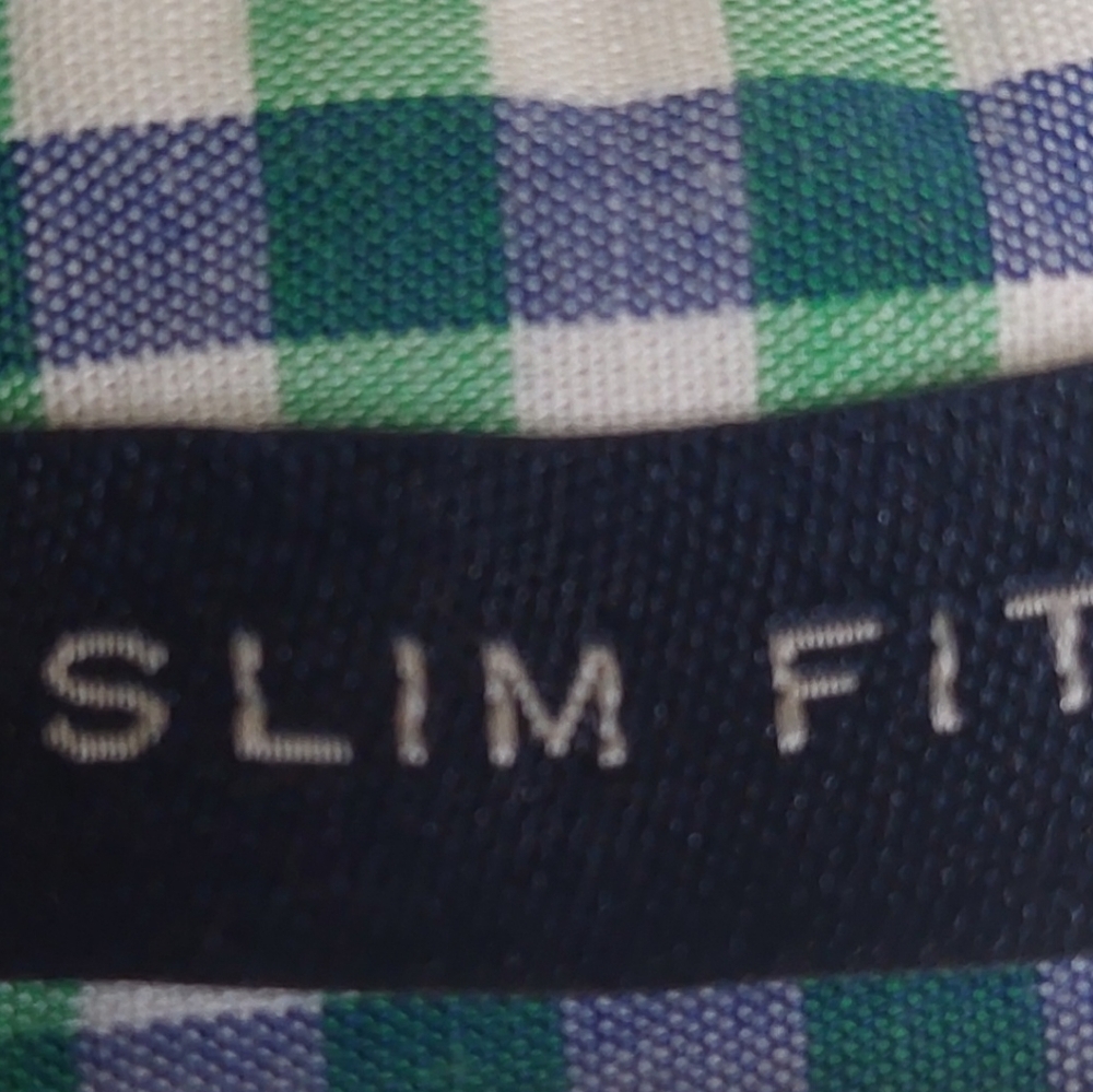 J Crew Shirt Mens XL Green Blue Gingham Plaid Flex Button Up - Picture 7 of 9